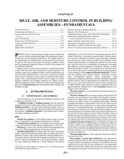 F25 — Heat, Air, and Moisture Control in Building Assemblies–Fundamentals (SI)