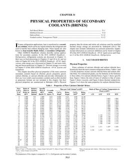 F31 — Physical Properties of Secondary Coolants (Brines) (I-P)