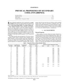 F31 — Physical Properties of Secondary Coolants (Brines) (SI)