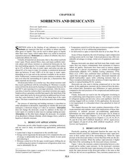 F32 — Sorbents and Desiccants (SI)