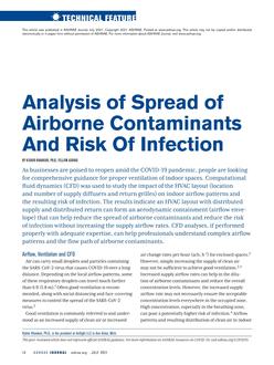 Analysis of Spread of Airborne Contaminants and Risk of Infection