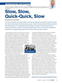 Refrigeration Applications: Slow, Slow, Quick-Quick, Slow