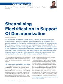 Engineer's Notebook: Streamlining Electrification in Support of Decarbonization