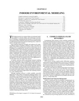 F13 — Indoor Environmental Modeling (SI)