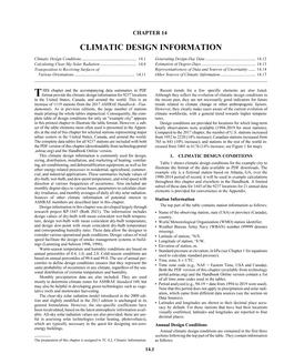 F14 — Climatic Design Information (SI)