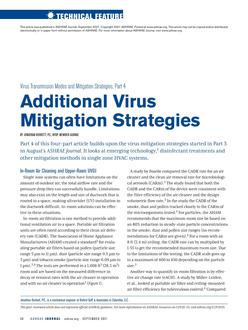 Virus Transmission Modes and Mitigation Strategies, Part 4: Additional Virus Mitigation Strategies