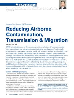 IEQ Applications: Reducing Airborne Contamination, Transmission & Migration–Inspirations From Cleanroom HVAC Technologies