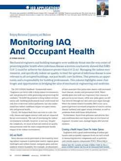 IEQ Applications: Monitoring IAQ and Occupant Health: Bridging Mechanical Engineering and Medicine