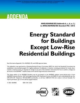 ASHRAE IC 90.1-2016 Addenda b, c, d, e, f, j