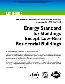 ASHRAE IC 90.1-2016 Addenda be, bm, bn, bo, bp, br, bs, bu, and etc