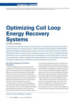 Optimizing Coil Loop Energy Recovery Systems