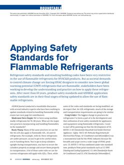 Applying Safety Standards for Flammable Refrigerants