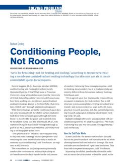 Solving Problems: Radiant Cooling: Conditioning People, Not Rooms