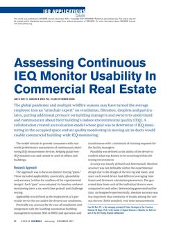 IEQ Applications: Assessing Continuous IEQ Monitor Usability In Commercial Real Estate