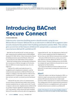 Cybersecurity: Introducing BACnet Secure Connect