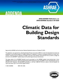 ASHRAE 169-2020 Addendum a