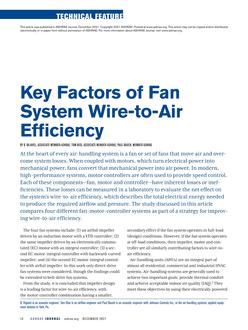 Key Factors of Fan System Wire-to-Air Efficiency