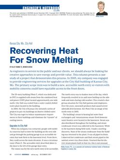 Engineer's Notebook: Recovering Heat for Snow Melting