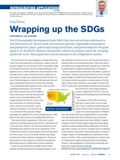 Refrigeration Applications: Energy Efficiency–Wrapping up the SDGs