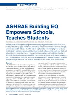 ASHRAE Building EQ Empowers Schools, Teaches Students