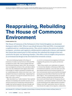 Reappraising, Rebuilding the House of Commons Environment