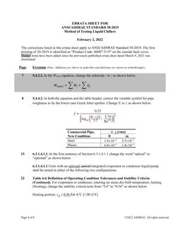 ASHRAE 30-2019 Errata (February 2, 2022)