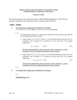 ASHRAE 41.1-2020 Errata Sheet (February 16, 2022)