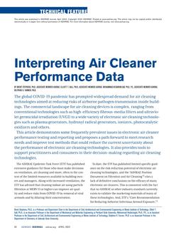 Interpreting Air Cleaner Performance Data