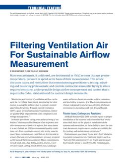 Filtering Ventilation Air for Sustainable Airflow Measurement