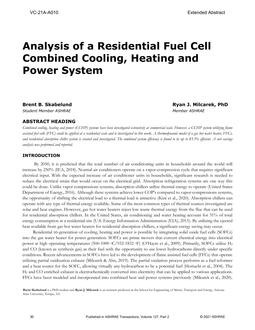 VC-21A-A010 — Analysis of a Residential Fuel Cell Combined Cooling, Heating and Power System