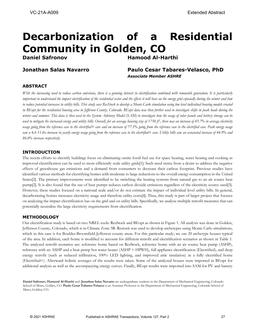 VC-21A-A009 — Decarbonization of a Residential Community in Golden, CO