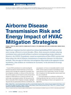 Airborne Disease Transmission Risk and Energy Impact of HVAC Mitigation Strategies