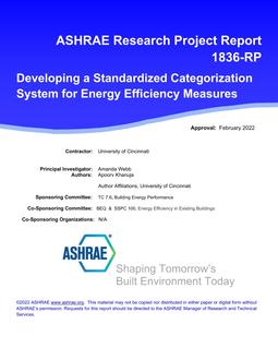 RP- 1836 — Developing a Standardized Categorization System for Energy Efficiency Measures