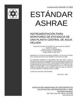 Spanish-Guideline 22-2008 — Instrumentation for Monitoring Central Chilled-Water Plant Efficiency