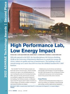 Technology Awards: High Performance Lab, Low Energy Impact