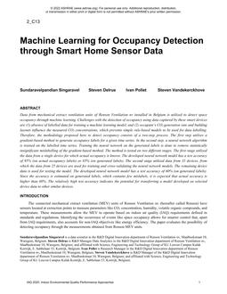 Machine Learning for Occupancy Detection through Smart Home Sensor Data