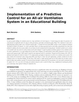 Implementation of a Predictive Control for an All-air Ventilation System in an Educational Building