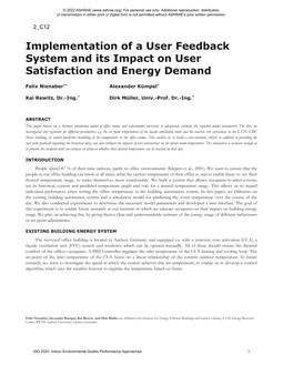 Implementation of a User Feedback System and its Impact on User Satisfaction and Energy Demand