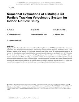 Numerical Evaluations of a Multiple 3D Particle Tracking Velocimetry System for Indoor Air Flow Study