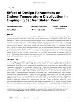 Effect of Design Parameters on Indoor Temperature Distribution in Impinging Jet Ventilated Room