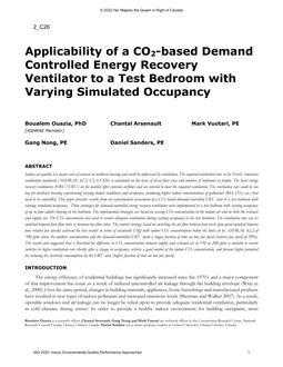 Applicability of a CO2-based Demand Controlled Energy Recovery Ventilator to a Test Bedroom with Varying Simulated Occupancy