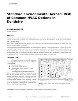 LV-22-C062 – Standard Environmental Aerosol Risk of Common HVAC Options in Dentistry