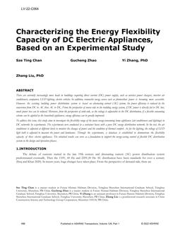 LV-22-C064 – Characterizing the Energy Flexibility Capacity of DC Electric Appliances, Based on an Experimental Study