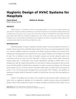 LV-22-C065 – Hygienic Design of HVAC Systems for Hospitals