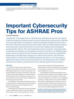 Important Cybersecurity Tips for ASHRAE Pros