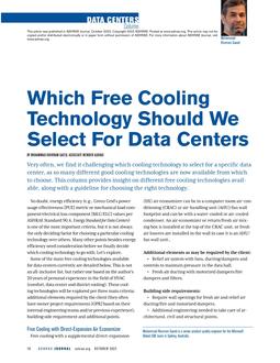 Which Free Cooling Technology Should We Select For Data Centers