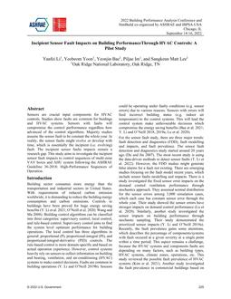 C027 — Incipient Sensor Fault Impacts on Building Performance through HVAC Controls