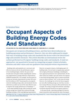 An International Review: Occupant Aspects of Building Energy Codes And Standards