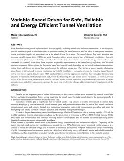 024 — Role of Variable Speed Drives in Safe, Reliable and Energy Efficient Tunnel Ventilation