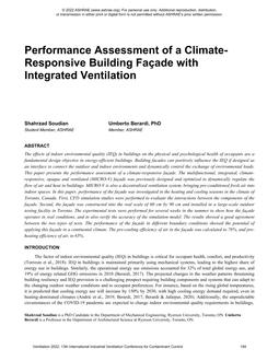 029 — Performance Assessment Of A Climate-responsive Building Façade With Integrated Ventilation